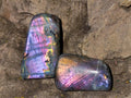 Polished Rare Purple Sunset Flash Labradorite Standing Free Forms x 6 From Madagascar - Toprock Gemstones and Minerals 