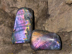 Polished Rare Purple Sunset Flash Labradorite Standing Free Forms x 6 From Madagascar - Toprock Gemstones and Minerals 
