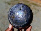 Polished Rare Purple Sunset Flash Labradorite Spheres x 2 From Madagascar - Toprock Gemstones and Minerals 