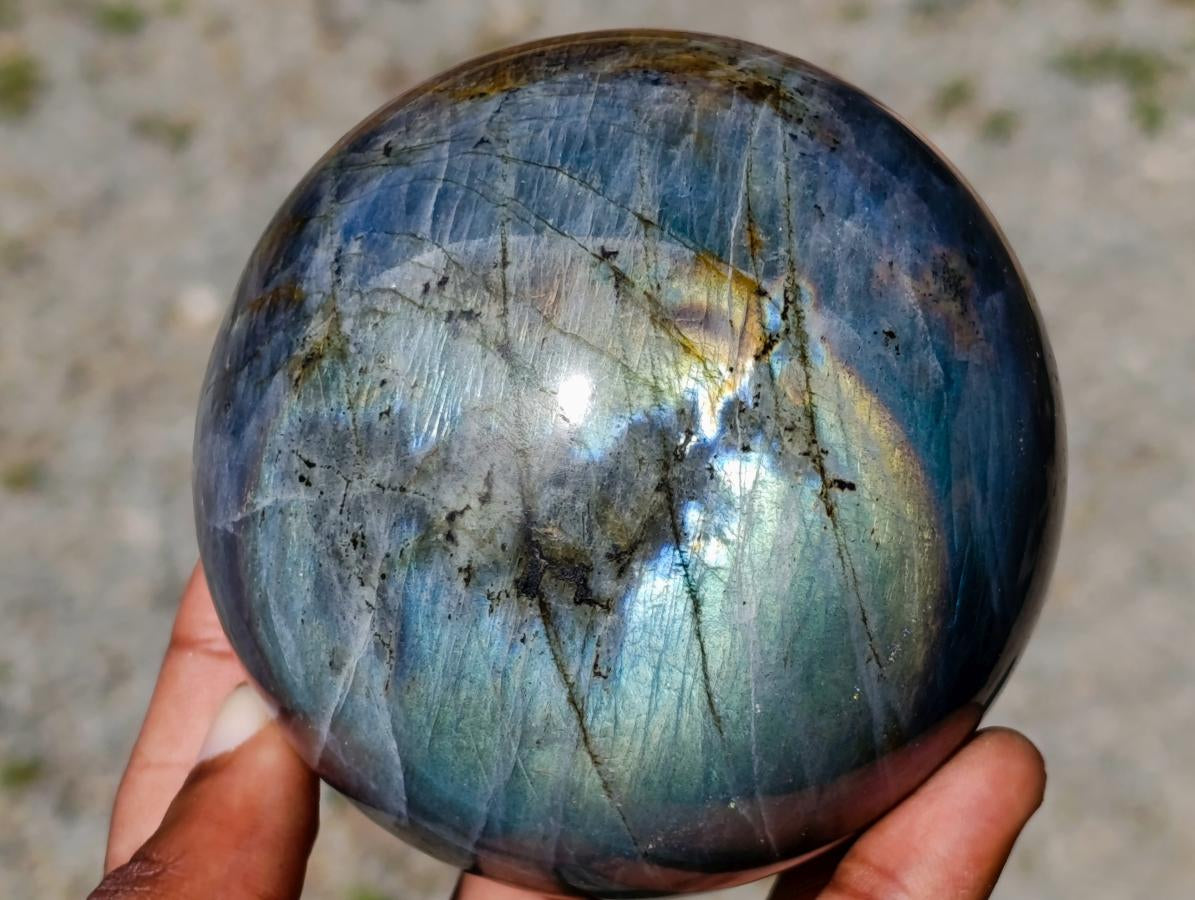 Polished Rare Purple Sunset Flash Labradorite Spheres x 2 From Madagascar - Toprock Gemstones and Minerals 