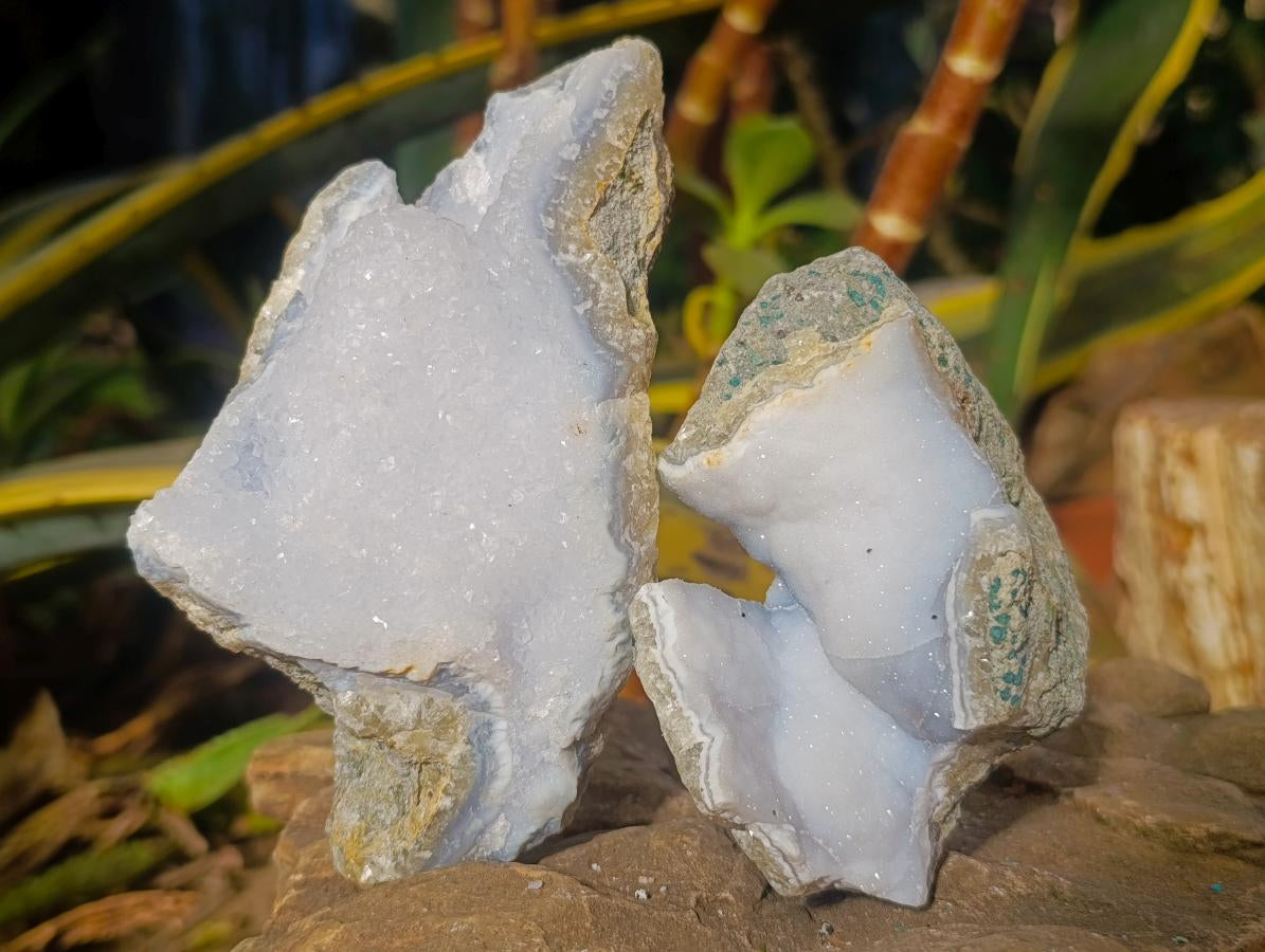 Natural Blue Lace Agate Geode Specimens x 12 From Nsanje, Malawi - Toprock Gemstones and Minerals 