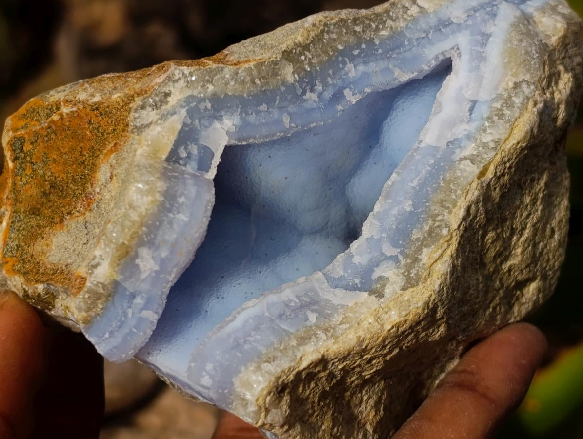 Natural Blue Lace Agate Geode Specimens x 12 From Nsanje, Malawi - Toprock Gemstones and Minerals 