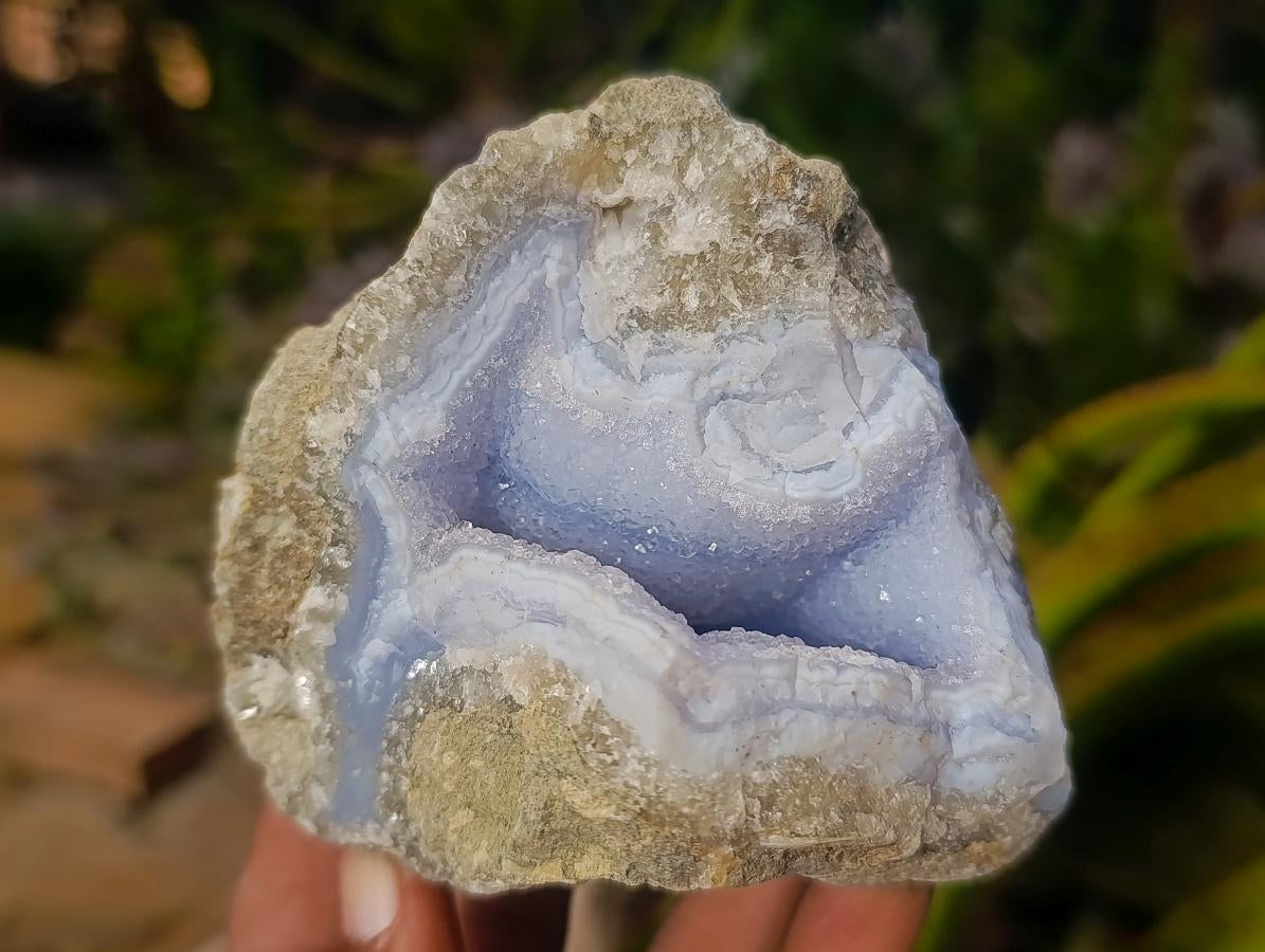 Natural Blue Lace Agate Geode Specimens x 12 From Nsanje, Malawi - Toprock Gemstones and Minerals 