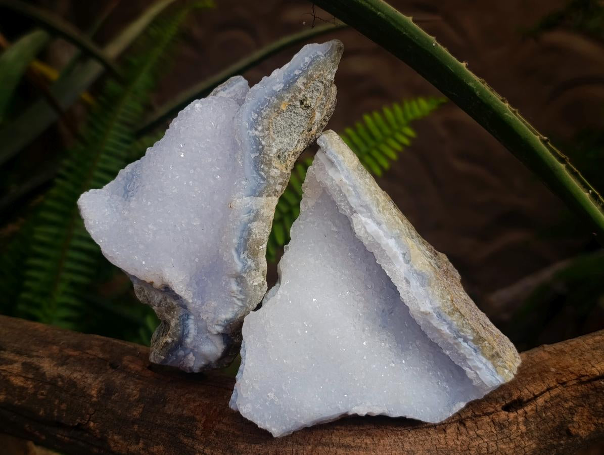 Natural Blue Lace Agate Geode Specimens x 12 From Nsanje, Malawi - Toprock Gemstones and Minerals 