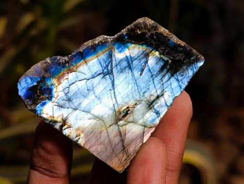 Polished One Side Labradorite Pieces x 35 From Madagascar - Toprock Gemstones and Minerals 