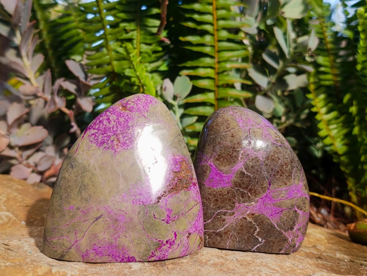 Polished Stichtite Free Forms x 6 From Barberton, South Africa - Toprock Gemstones and Minerals 