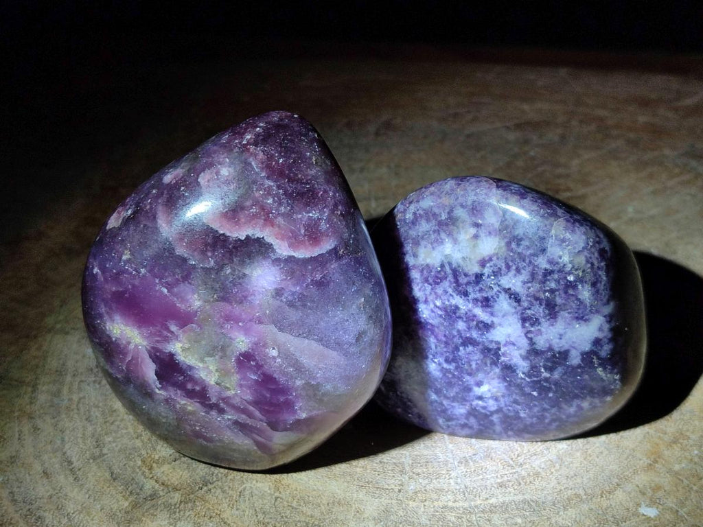 Polished Lepidolite Standing Display Pieces x 2 From Zimbabwe - Toprock Gemstones and Minerals 