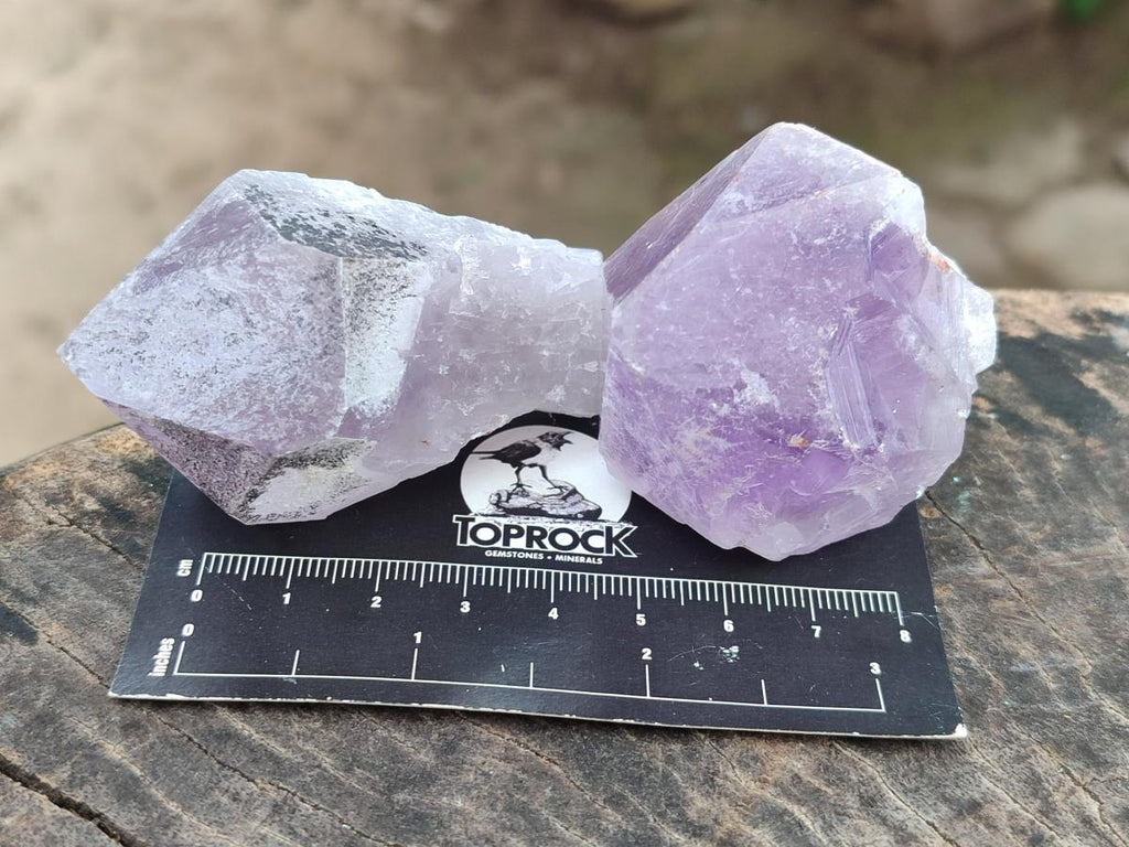 Natural Jacaranda Amethyst Single Crystals x 12 From Mumbwa, Zambia - Toprock Gemstones and Minerals 