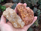 Natural Golden Limonite Quartz Crystal Clusters and Plates x 12 From Solwezi, Zambia - Toprock Gemstones and Minerals 
