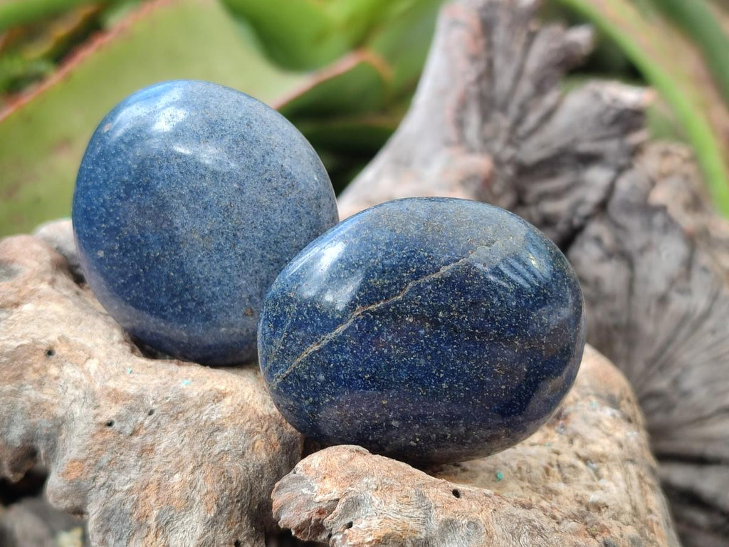 Polished Lazulite Palm Stones x 35 From Madagascar - Toprock Gemstones and Minerals 