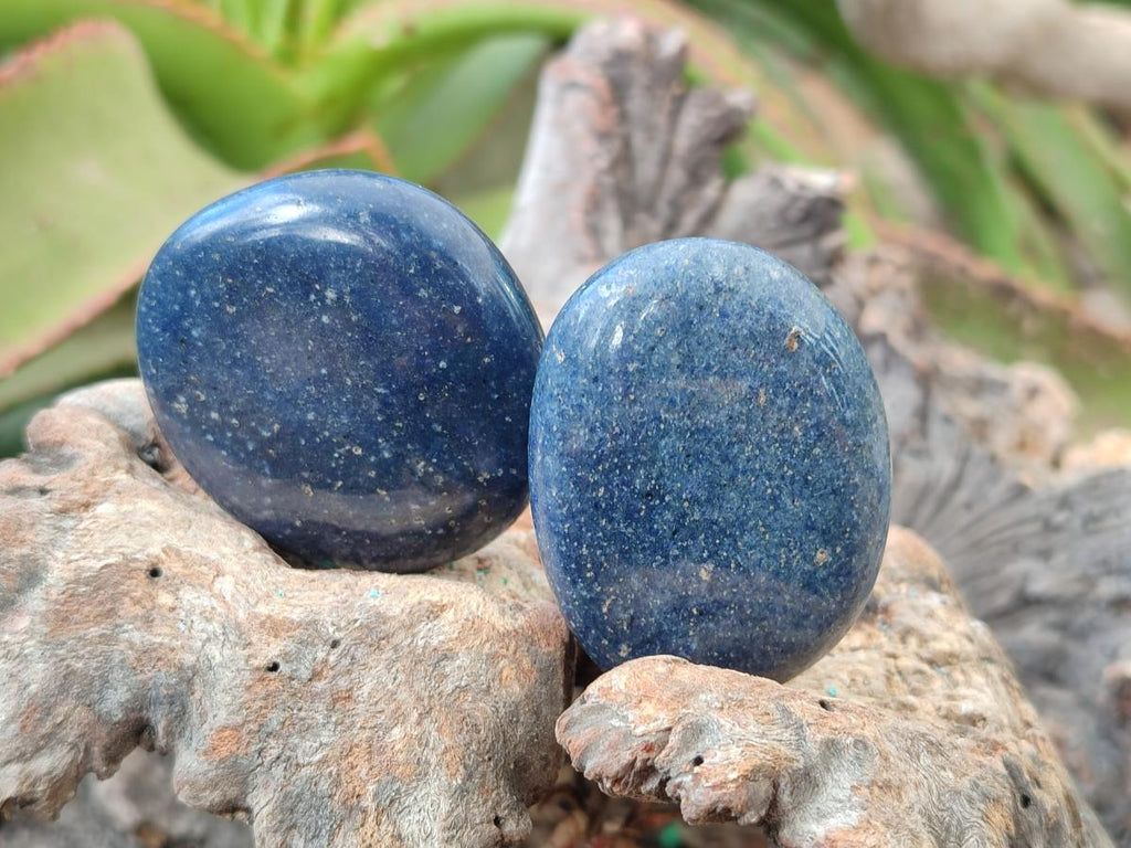 Polished Lazulite Palm Stones x 35 From Madagascar - Toprock Gemstones and Minerals 
