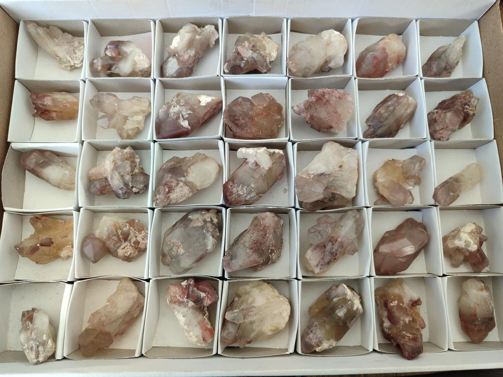 Natural Red Hematoid Quartz Crystals and Clusters x 35 From Karoi, Zimbabwe - Toprock Gemstones and Minerals 