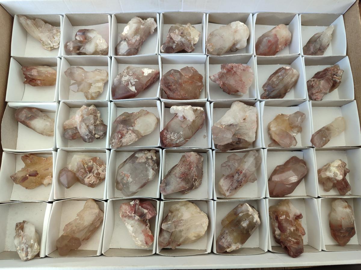 Natural Red Hematoid Quartz Crystals and Clusters x 35 From Karoi, Zimbabwe - Toprock Gemstones and Minerals 
