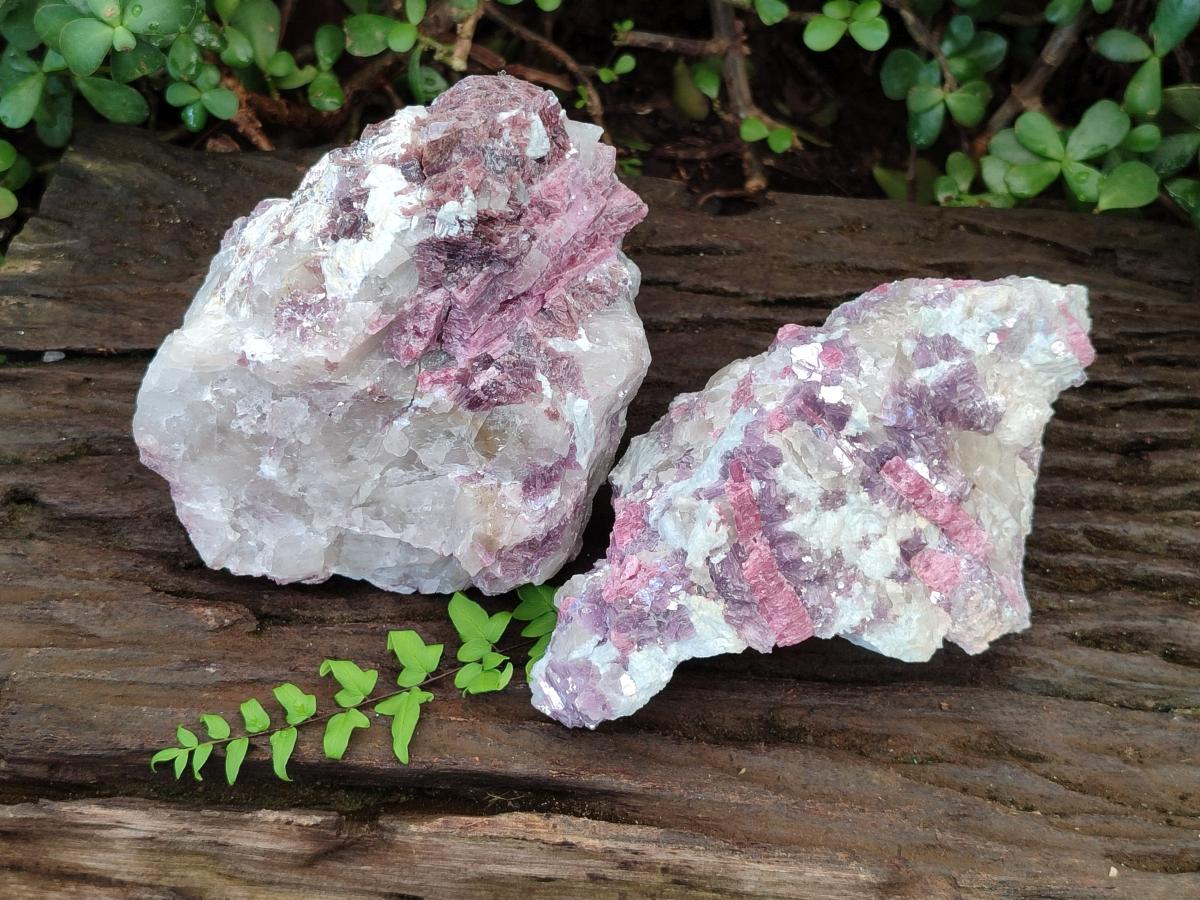 Natural Pink Rubellite Tourmaline Specimens x 2 From Karibib, Namibia - Toprock Gemstones and Minerals 