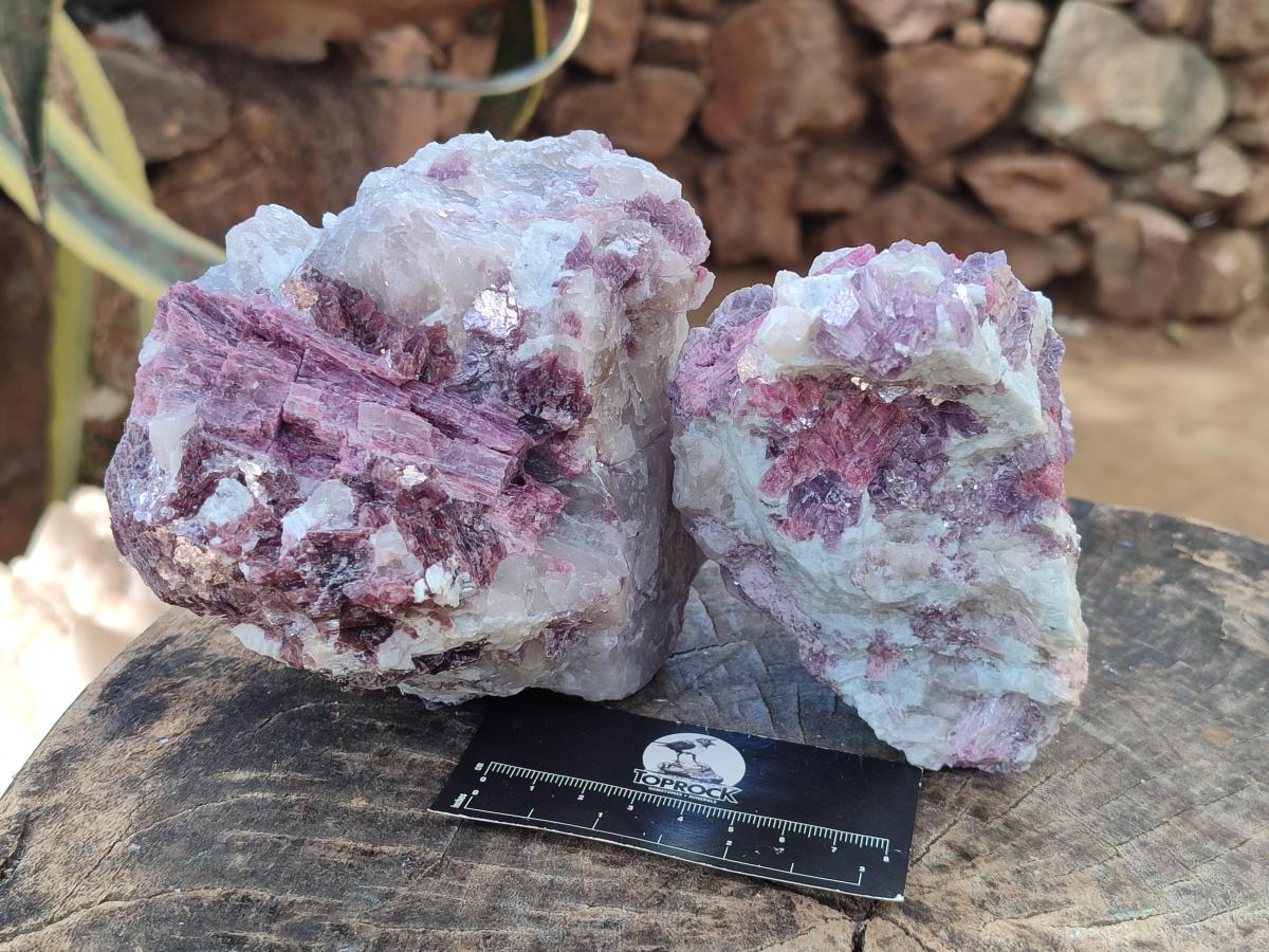 Natural Pink Rubellite Tourmaline Specimens x 2 From Karibib, Namibia - Toprock Gemstones and Minerals 
