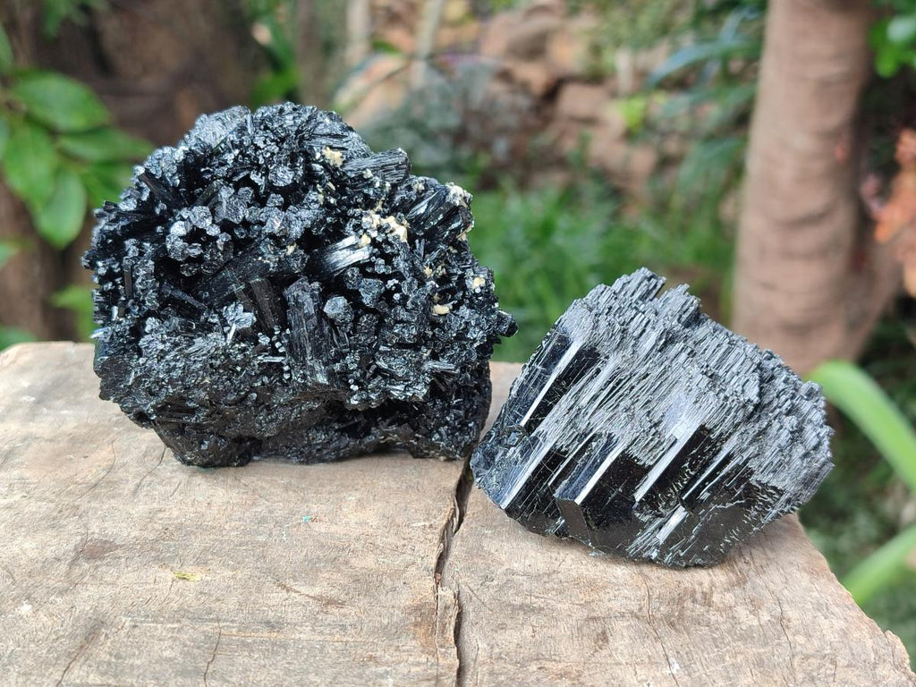 Natural Schorl Black Tourmaline Specimens x 6 From Erongo, Namibia - Toprock Gemstones and Minerals 