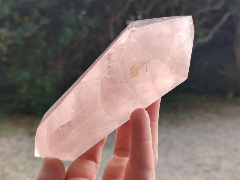 Polished Large Double Terminated Gemmy Rose Quartz Crystals x 3 From Madagascar - Toprock Gemstones and Minerals 
