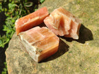 Natural Rhombohedral Sunset Orange Calcite Specimens x 24 From Spitzkop, Namibia - Toprock Gemstones and Minerals 