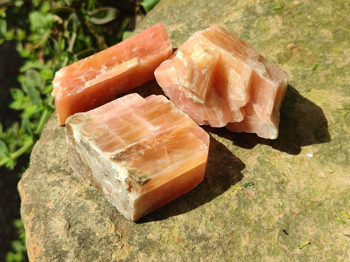 Natural Rhombohedral Sunset Orange Calcite Specimens x 24 From Spitzkop, Namibia - Toprock Gemstones and Minerals 