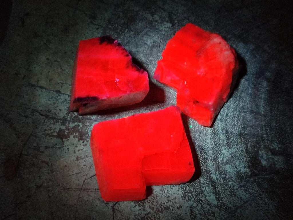 Natural Rhombohedral Sunset Orange Calcite Specimens x 24 From Spitzkop, Namibia - Toprock Gemstones and Minerals 
