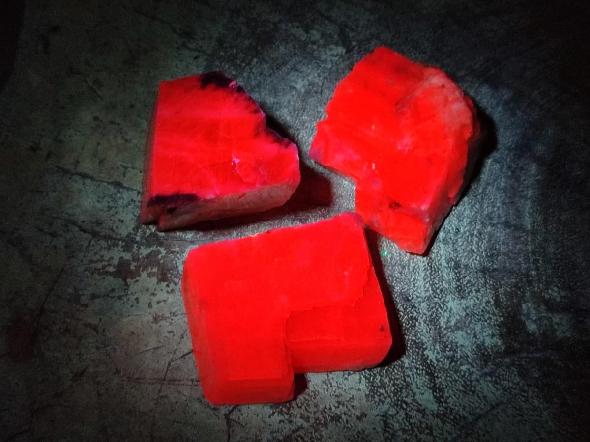 Natural Rhombohedral Sunset Orange Calcite Specimens x 24 From Spitzkop, Namibia - Toprock Gemstones and Minerals 