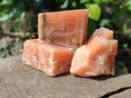 Natural Rhombohedral Sunset Orange Calcite Specimens x 24 From Spitzkop, Namibia - Toprock Gemstones and Minerals 