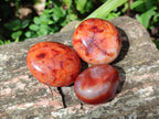 Polished Carnelian Agate Gemstone Palm Stones x 26 From Madagascar - Toprock Gemstones and Minerals 