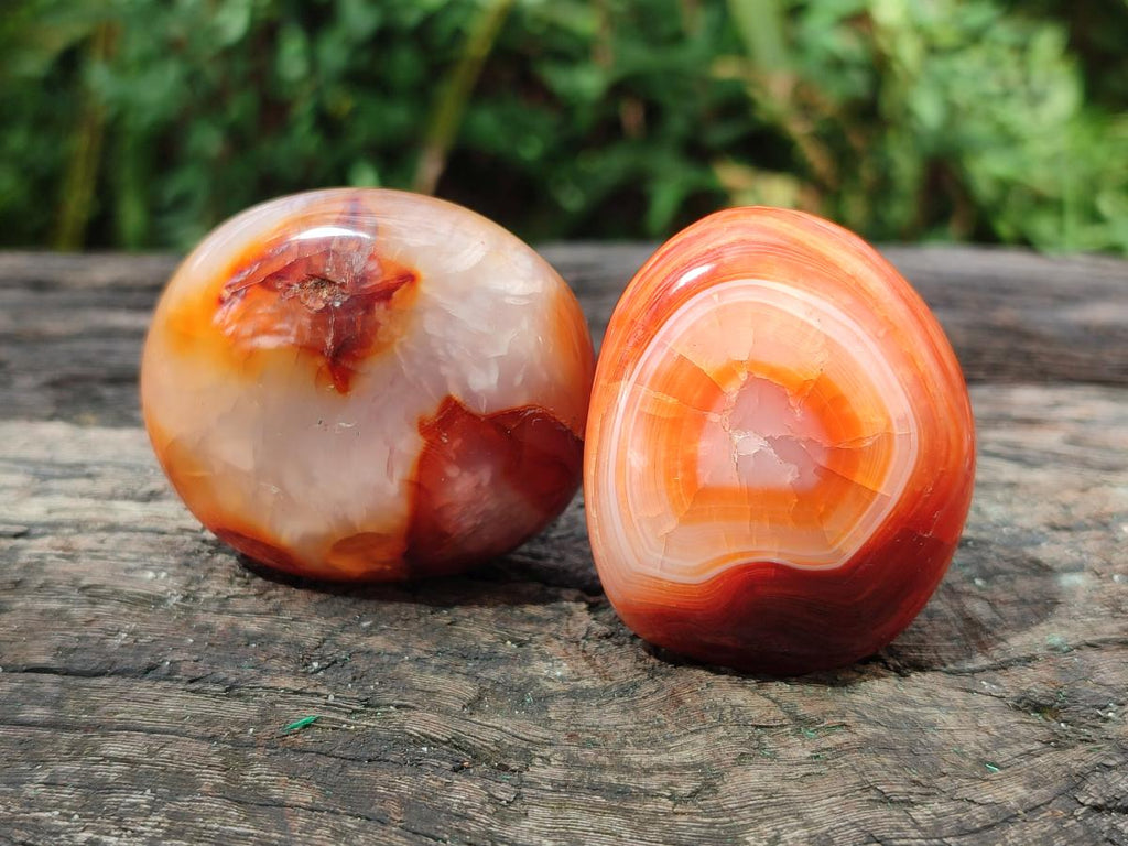 Polished Carnelian Agate Gemstone Palm Stones x 26 From Madagascar - Toprock Gemstones and Minerals 