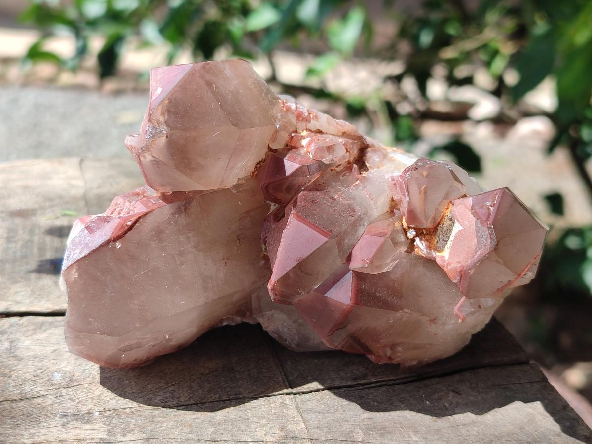 Natural Red Hematoid Quartz Crystal Clusters x 3 From Karoi, Zimbabwe - Toprock Gemstones and Minerals 