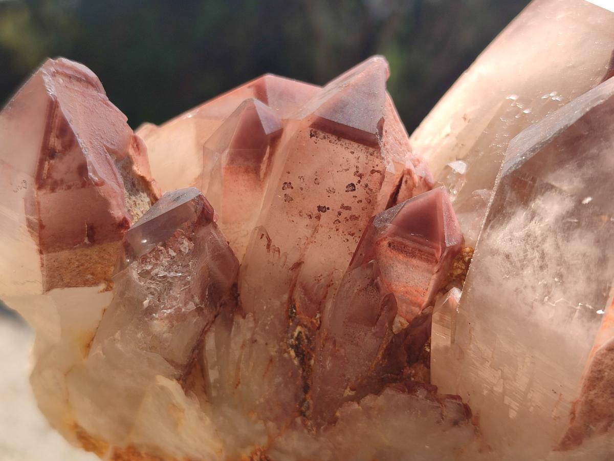 Natural Red Hematoid Quartz Crystal Clusters x 3 From Karoi, Zimbabwe - Toprock Gemstones and Minerals 
