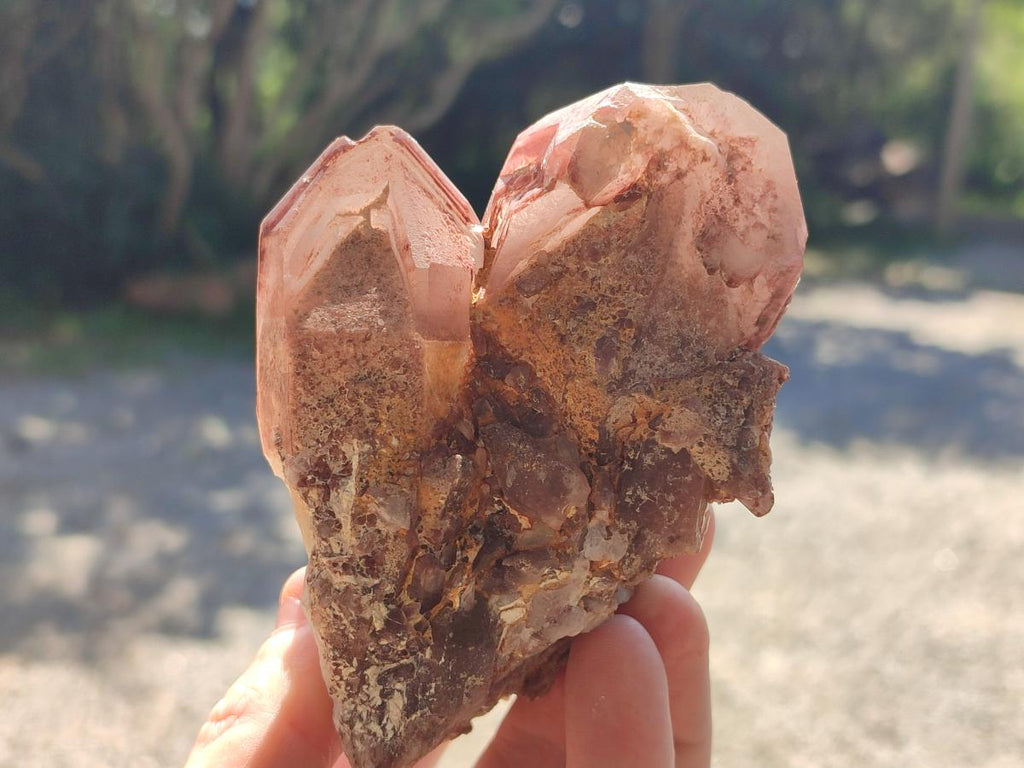 Natural Red Hematoid Quartz Crystal Clusters x 3 From Karoi, Zimbabwe - Toprock Gemstones and Minerals 