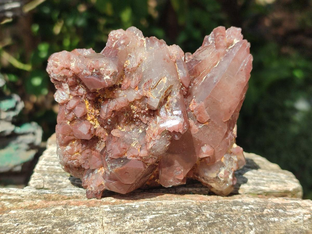 Natural Red Hematoid Quartz Crystal Clusters x 3 From Karoi, Zimbabwe - Toprock Gemstones and Minerals 