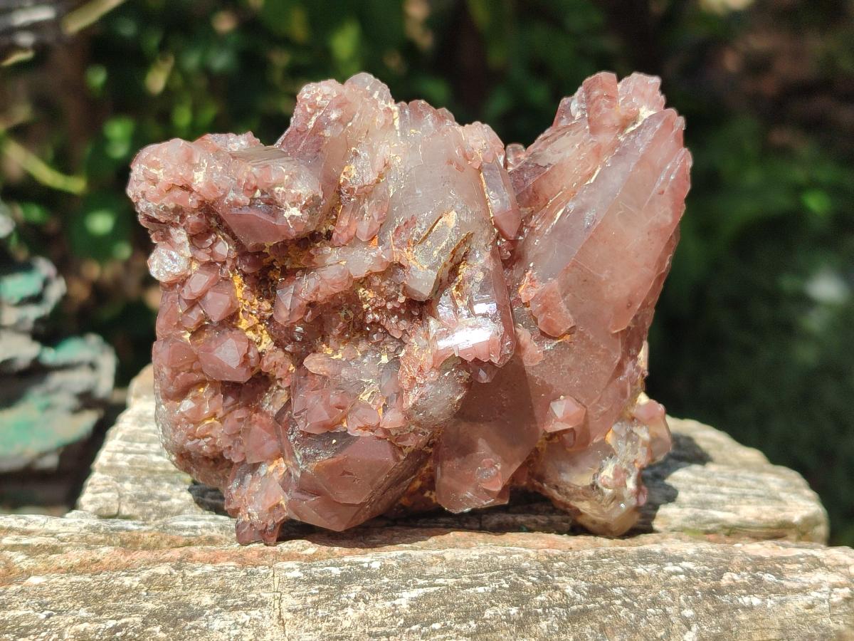 Natural Red Hematoid Quartz Crystal Clusters x 3 From Karoi, Zimbabwe - Toprock Gemstones and Minerals 