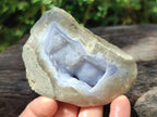 Polished On One Side Blue Lace Agate Geodes x 12 From Nsanje, Malawi - Toprock Gemstones and Minerals 