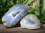 Polished On One Side Blue Lace Agate Geodes x 12 From Nsanje, Malawi - Toprock Gemstones and Minerals 