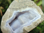 Polished On One Side Blue Lace Agate Geodes x 12 From Nsanje, Malawi - Toprock Gemstones and Minerals 