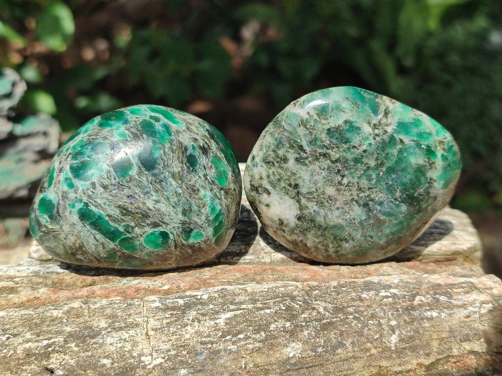 Polished Emerald Mica 'Mutokolite' Free Forms x 6 From Mutoko, Zimbabwe - Toprock Gemstones and Minerals 