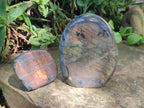 Polished Rare Purple Sunset Flash Labradorite Standing Free Forms x 4 From Madagascar - Toprock Gemstones and Minerals 
