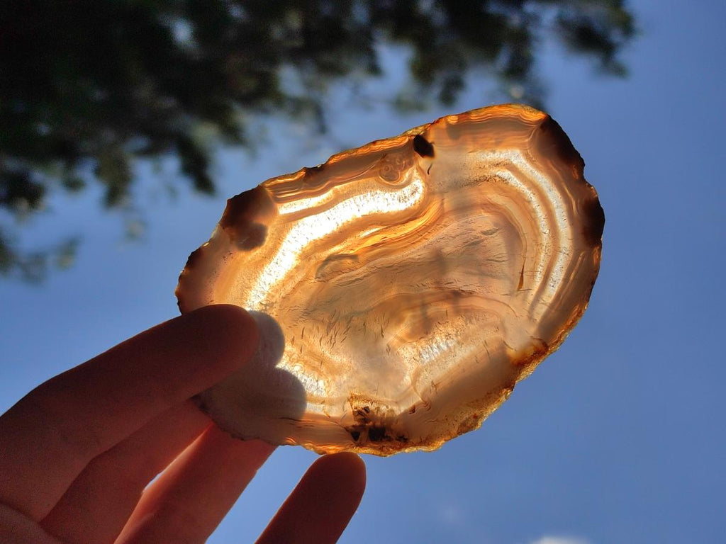 Polished Banded Agate Slices x 12 From Madagascar - Toprock Gemstones and Minerals 