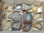 Polished Banded Agate Slices x 12 From Madagascar - Toprock Gemstones and Minerals 