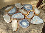 Polished Banded Agate Slices x 12 From Madagascar - Toprock Gemstones and Minerals 