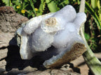 Natural Blue Lace Agate Geode Specimens x 2 From Nsanje, Malawi - Toprock Gemstones and Minerals 