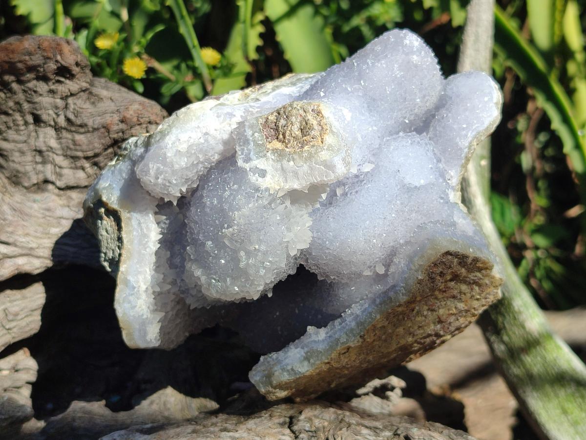 Natural Blue Lace Agate Geode Specimens x 2 From Nsanje, Malawi - Toprock Gemstones and Minerals 