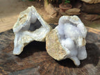 Natural Blue Lace Agate Geode Specimens x 2 From Nsanje, Malawi - Toprock Gemstones and Minerals 
