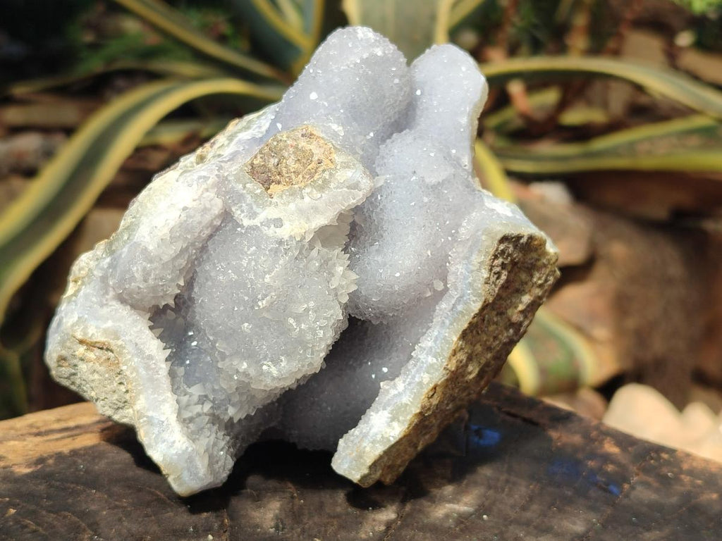 Natural Blue Lace Agate Geode Specimens x 2 From Nsanje, Malawi - Toprock Gemstones and Minerals 