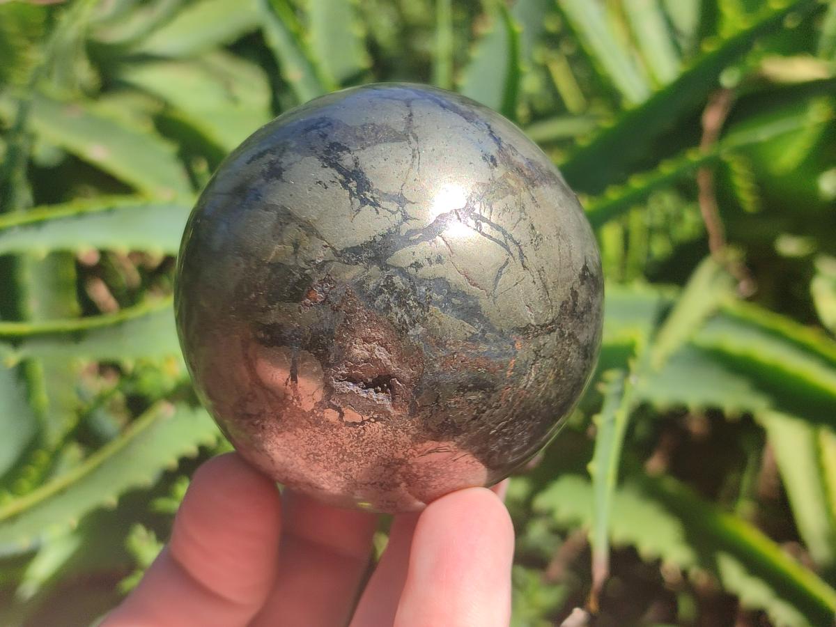 Polished Basalt Pharaoh Stone Spheres x 3 From Iron Duke Mine, Zimbabwe - Toprock Gemstones and Minerals 