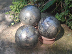 Polished Basalt Pharaoh Stone Spheres x 3 From Iron Duke Mine, Zimbabwe - Toprock Gemstones and Minerals 