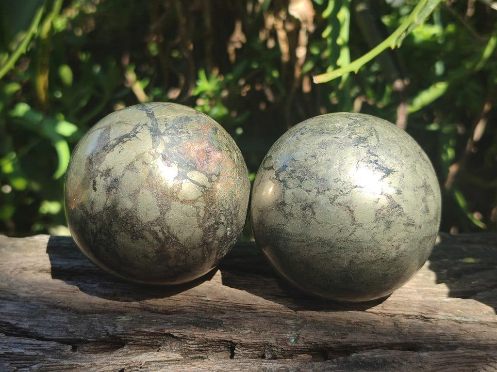 Polished Basalt Pharaoh Stone Spheres x 3 From Iron Duke Mine, Zimbabwe - Toprock Gemstones and Minerals 