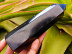 Polished Black Basalt Crystal Points x 4 From Madagascar - Toprock Gemstones and Minerals 