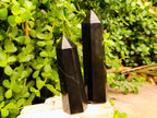 Polished Black Basalt Crystal Points x 4 From Madagascar - Toprock Gemstones and Minerals 